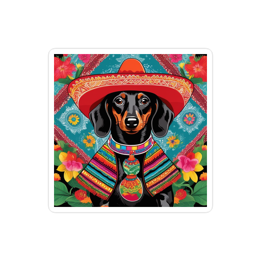 PugMug Custom Black Dachshund Sticker