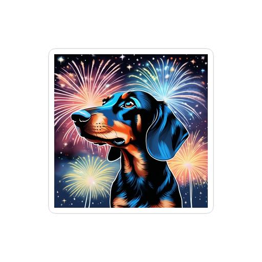 PugMug Custom Black Dachshund Sticker