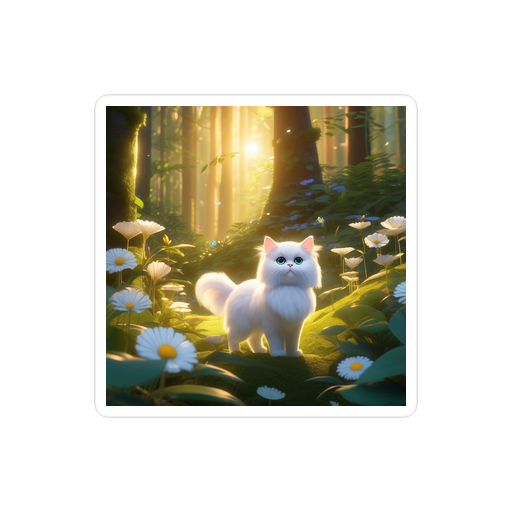 PugMug Custom White Persian Cat Sticker