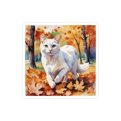 PugMug Custom White Companion Cat Sticker