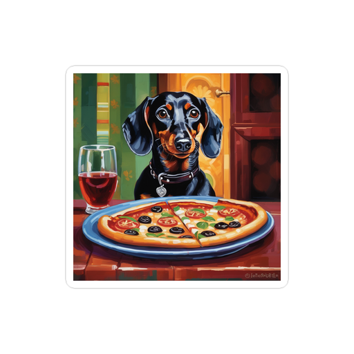 PugMug Custom Black Dachshund Sticker