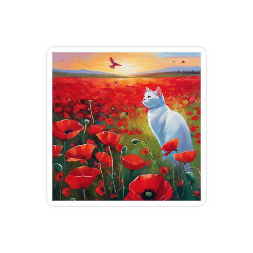 PugMug Custom White Companion Cat Sticker