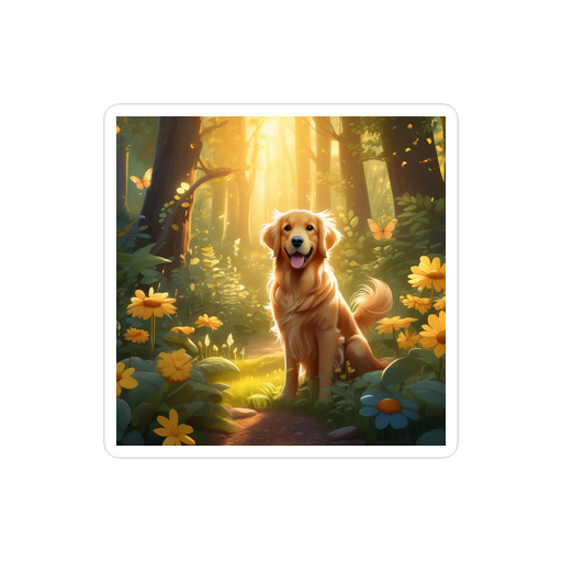 PugMug Custom Golden Retriever Sticker