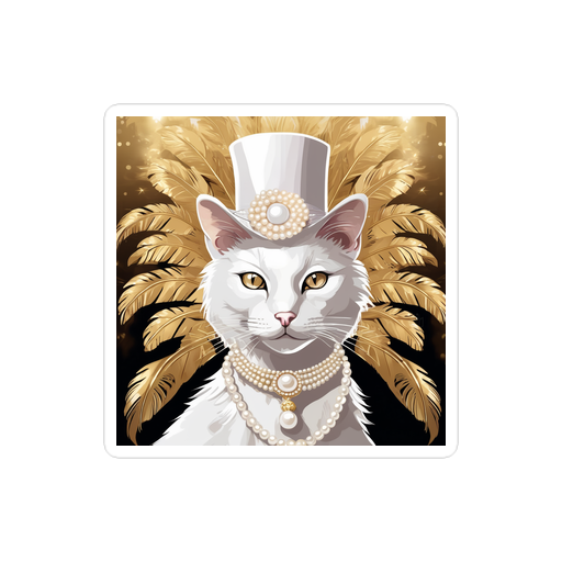 PugMug Custom White Companion Cat Sticker