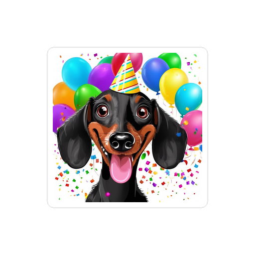 PugMug Custom Black Dachshund Sticker