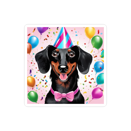 PugMug Custom Black Dachshund Sticker