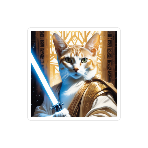 PugMug Custom White Abyssinian Cat Sticker