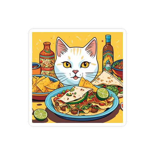 PugMug Custom White Companion Cat Sticker