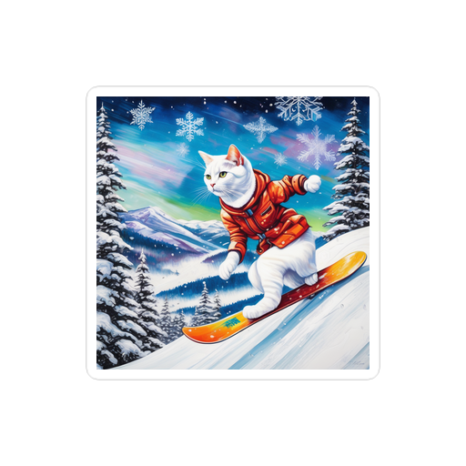 PugMug Custom White Companion Cat Sticker