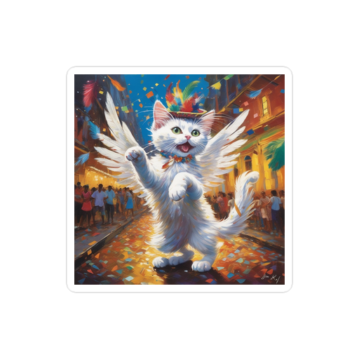 PugMug Custom White Companion Cat Sticker