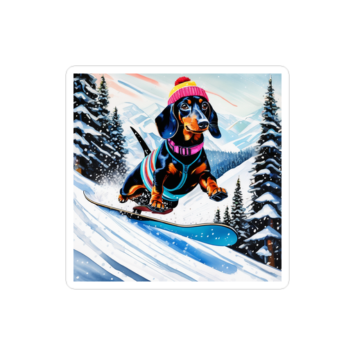 PugMug Custom Black Dachshund Sticker