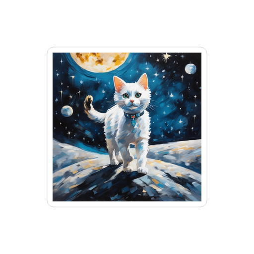 PugMug Custom White Companion Cat Sticker