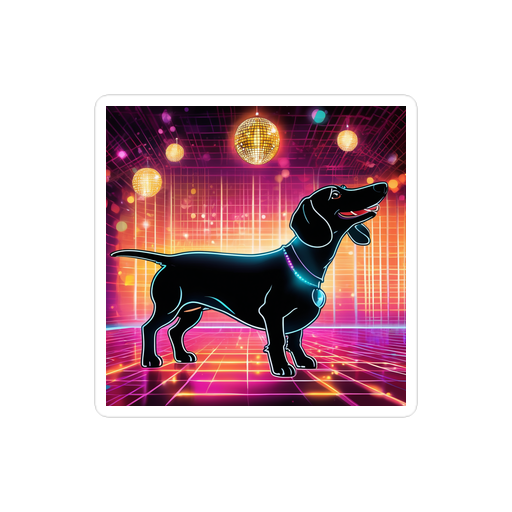 PugMug Custom Black Dachshund Sticker