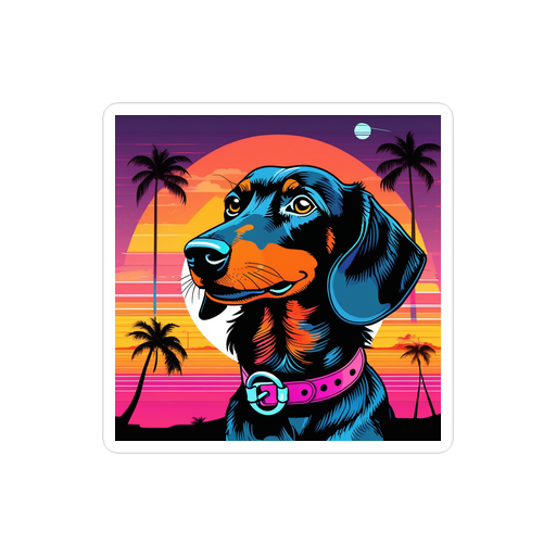 PugMug Custom Black Dachshund Sticker