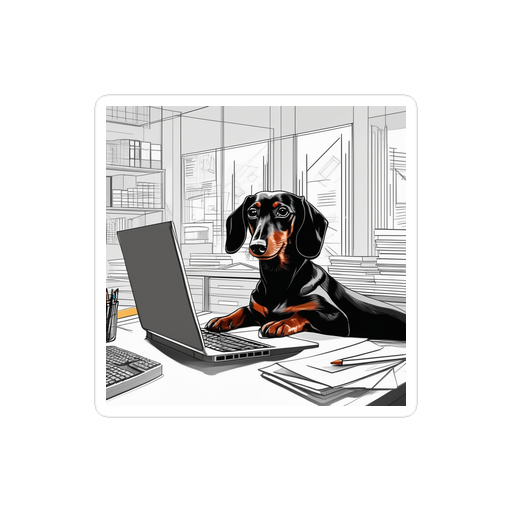 PugMug Custom Black Dachshund Sticker