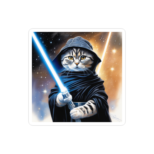 PugMug Custom Black Scottish Fold Cat Sticker