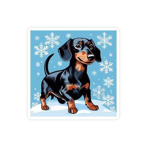 PugMug Custom Black Dachshund Sticker