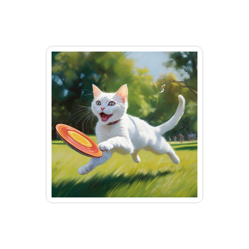 PugMug Custom White Companion Cat Sticker