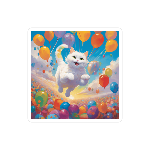 PugMug Custom White Companion Cat Sticker