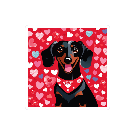 PugMug Custom Black Dachshund Sticker