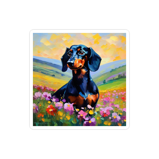 PugMug Custom Black Dachshund Sticker