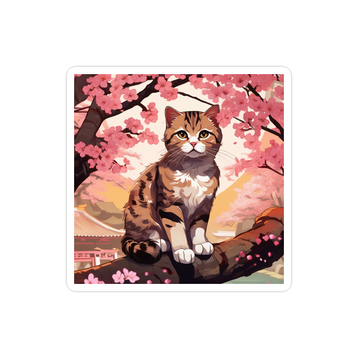 PugMug Custom Tabby Scottish Fold Cat Sticker