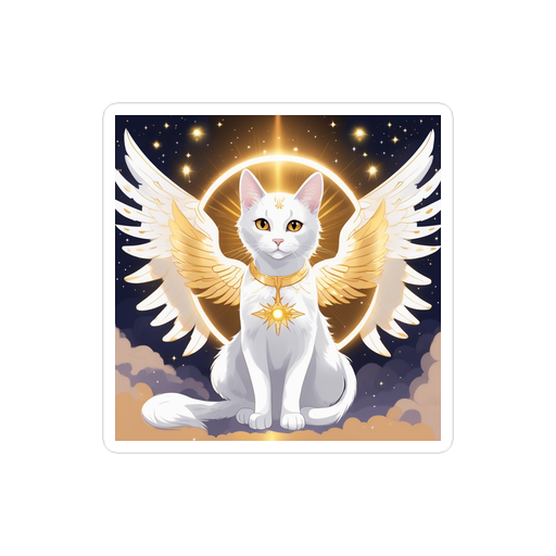 PugMug Custom White Companion Cat Sticker