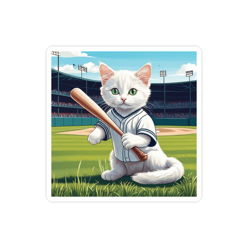 PugMug Custom White Companion Cat Sticker