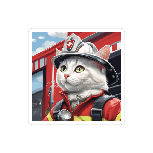 PugMug Custom White Companion Cat Sticker