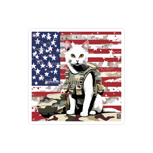 PugMug Custom White Companion Cat Sticker