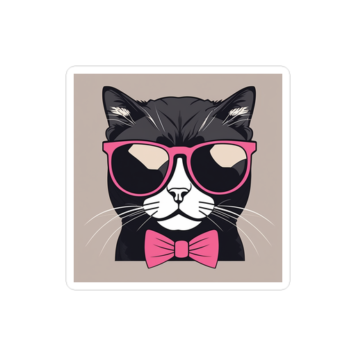 PugMug Custom Black Scottish Fold Cat Sticker