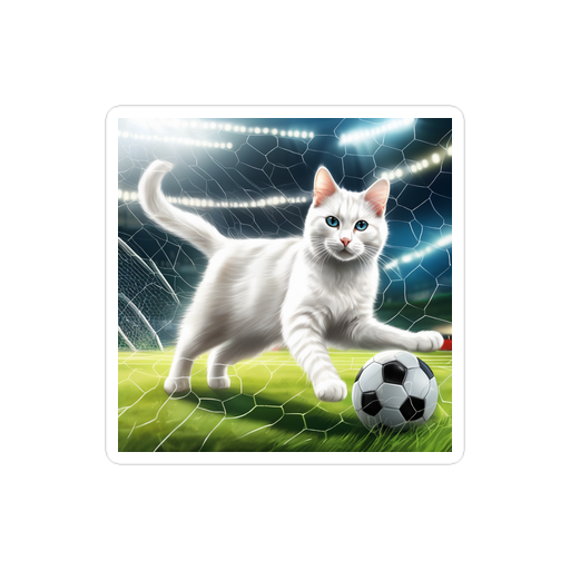 PugMug Custom White Companion Cat Sticker