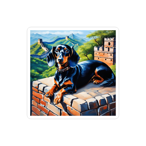 PugMug Custom Black Dachshund Sticker