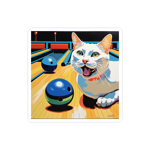 PugMug Custom White Companion Cat Sticker