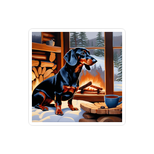 PugMug Custom Black Dachshund Sticker