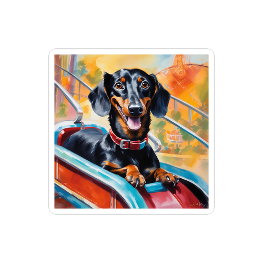 PugMug Custom Black Dachshund Sticker