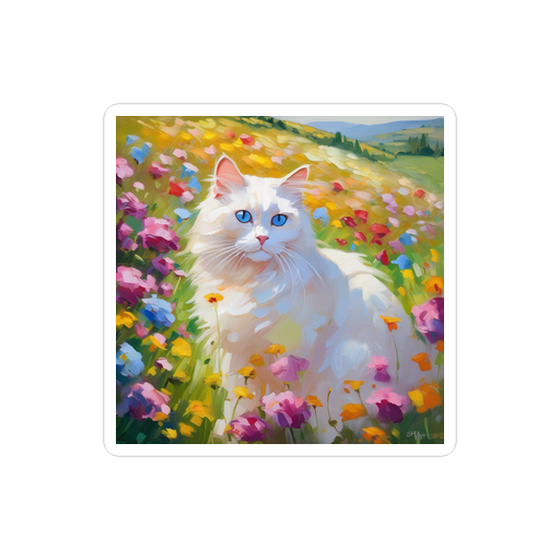 PugMug Custom White Ragdoll Cat Sticker