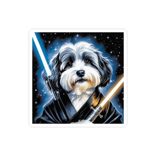 PugMug Custom Black-and-white Havanese Dog Sticker