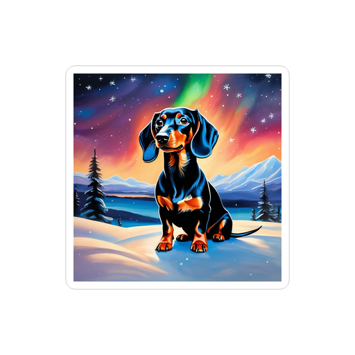 PugMug Custom Black Dachshund Sticker