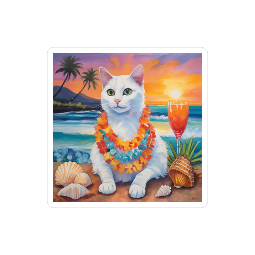 PugMug Custom White Companion Cat Sticker