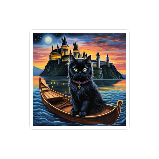 PugMug Custom Black Persian Cat Sticker