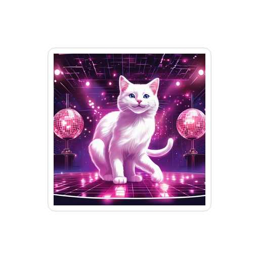 PugMug Custom White Companion Cat Sticker