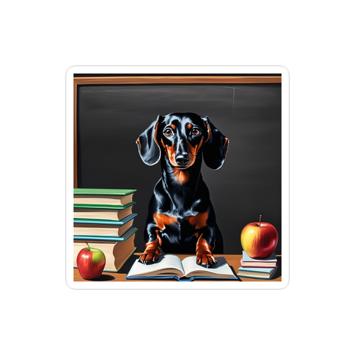 PugMug Custom Black Dachshund Sticker