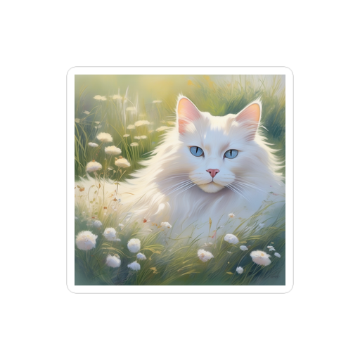 PugMug Custom White Ragdoll Cat Sticker