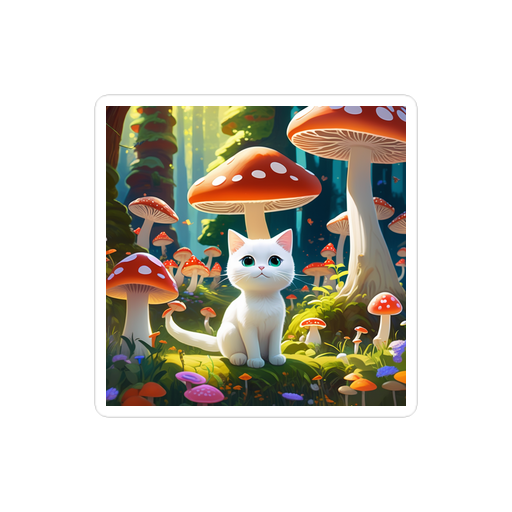 PugMug Custom White Companion Cat Sticker