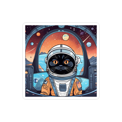 PugMug Custom Black Scottish Fold Cat Sticker