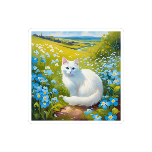 PugMug Custom White Companion Cat Sticker