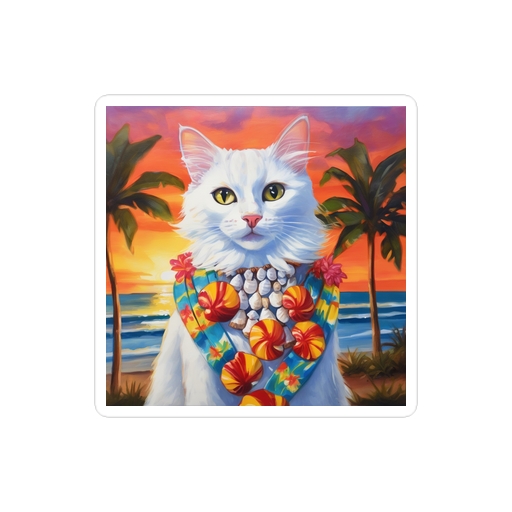 PugMug Custom White Companion Cat Sticker