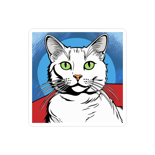 PugMug Custom White Companion Cat Sticker