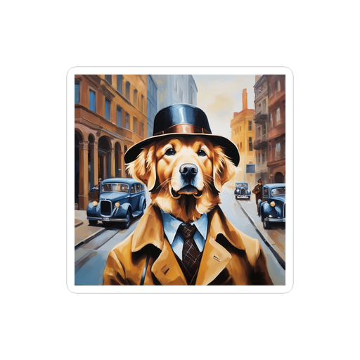 PugMug Custom Golden Retriever Sticker